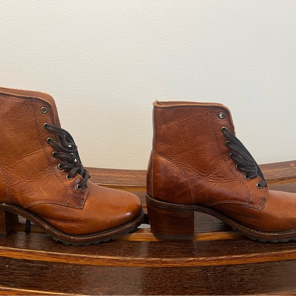 Frye Brown Leather Combat Boots - Picture 6 of 9